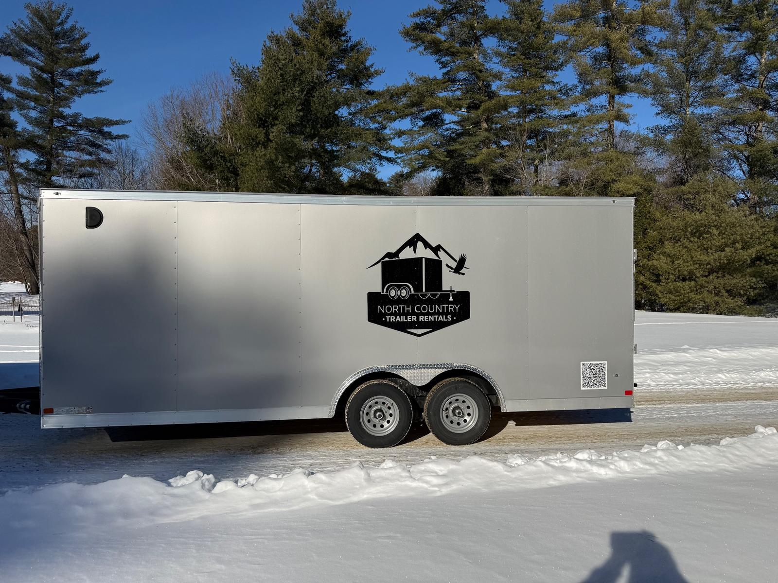 Silver 8.5'x20' Enclosed Trailer  available for rent in Concord, NH | RentThis