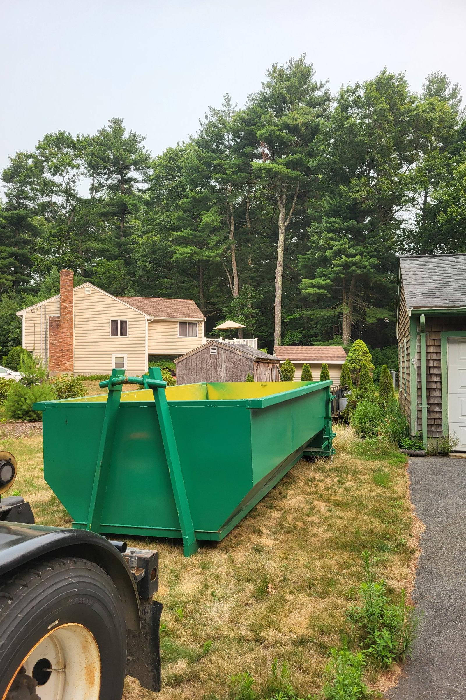 Green 15 Yard Dumpster available for rent | RentThis