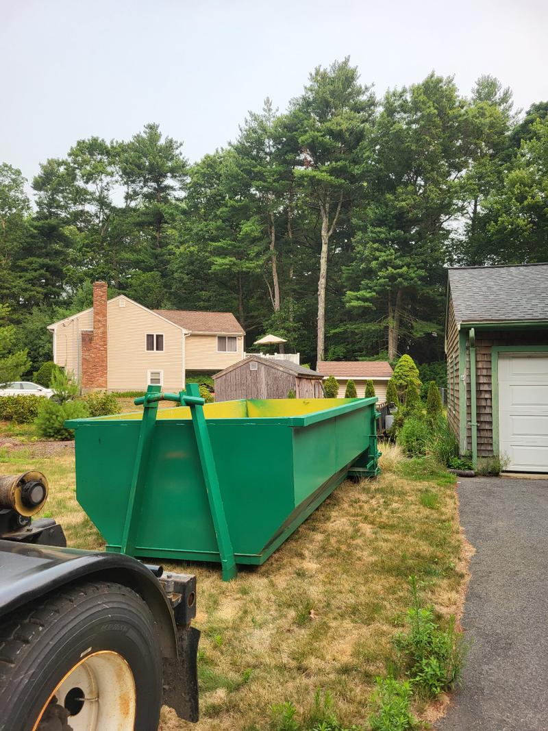 Green 15 Yard Dumpster available for rent in Taunton, MA | RentThis