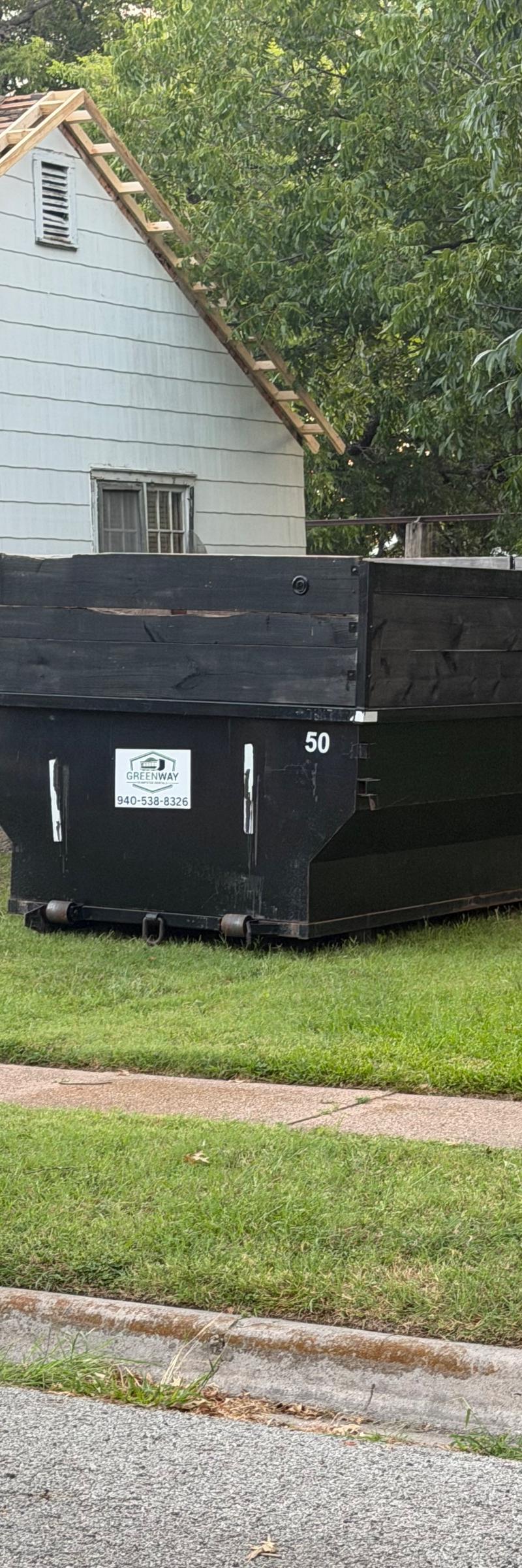 Black 25 yard dumpster  available for rent in Wichita Falls, TX | RentThis