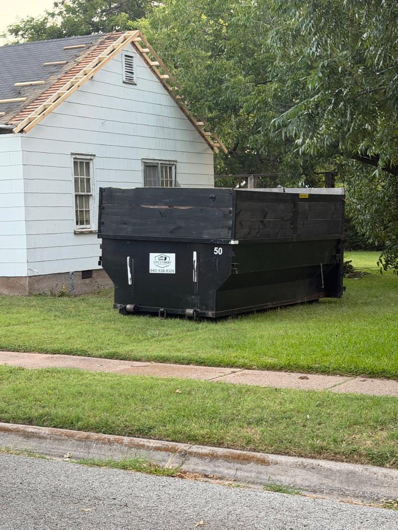 Black 25 yard dumpster available for rent in Wichita Falls, TX | RentThis