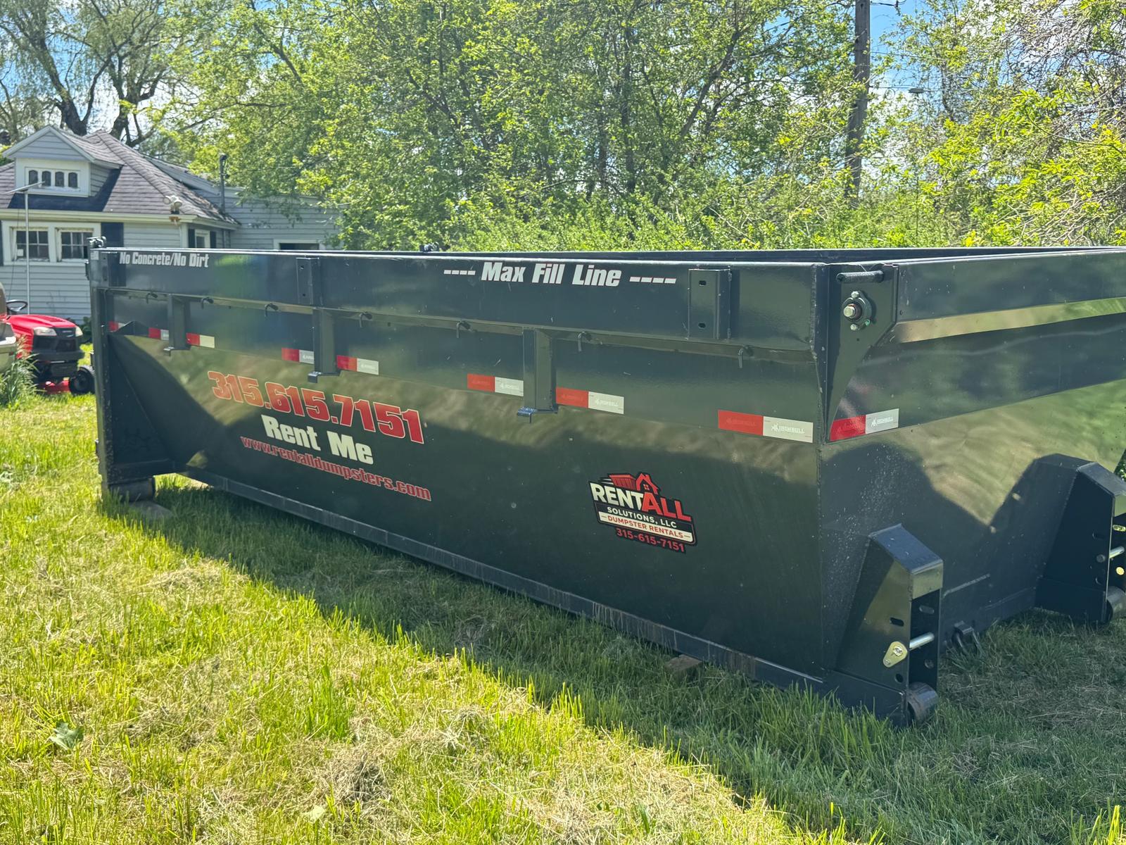 Black 15 Yard Dumpster available for rent in Oneida County, NY | RentThis