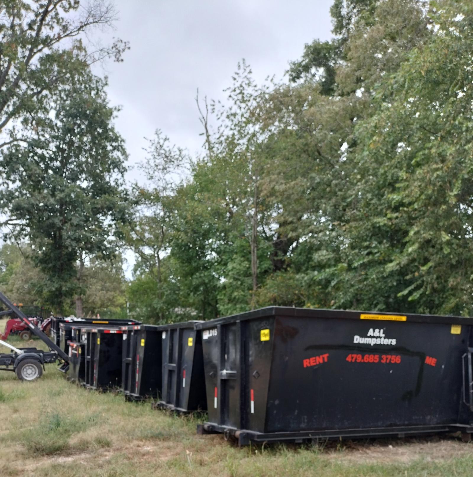 Black 20 Yard Dumpster available for rent in Rogers, AR | RentThis