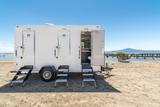 White 3-Stall Luxury Restroom Trailer available for rent in Richmond, CA | RentThis - photo 2