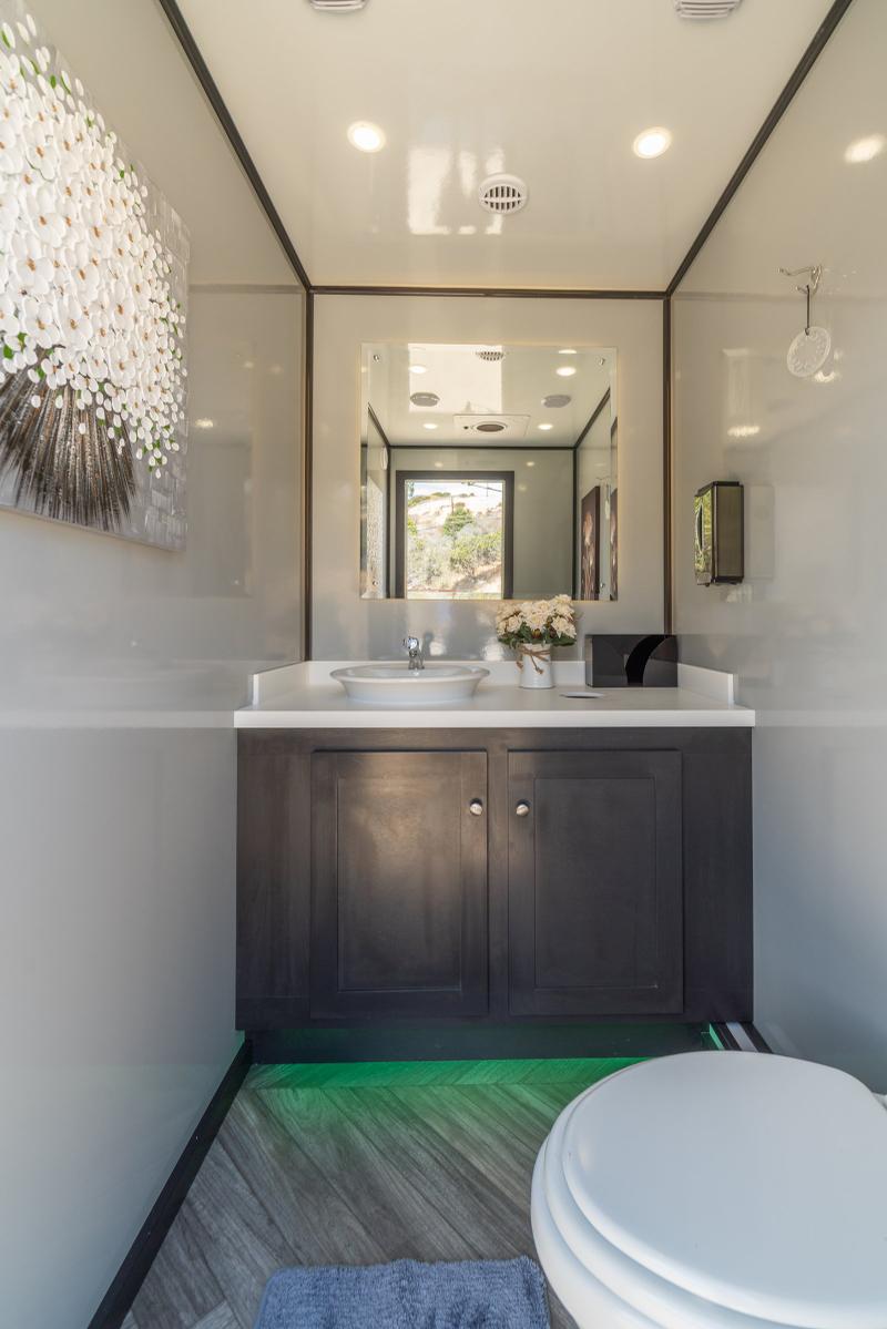 White 3-Stall Luxury Restroom Trailer available for rent in Richmond, CA | RentThis