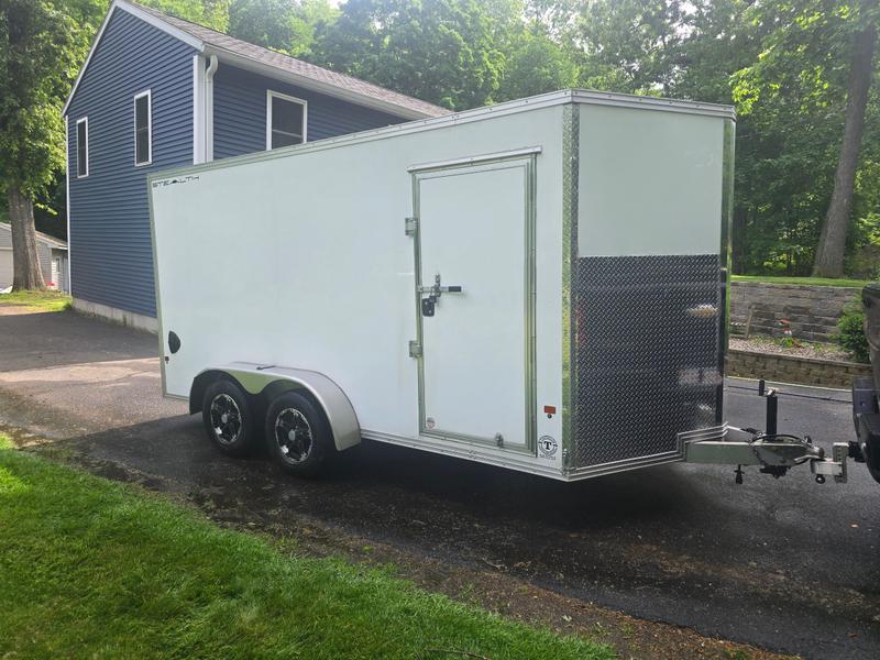 2019 White 7x14 Enclosed Cargo Trailer available for rent in Westfield, MA | RentThis
