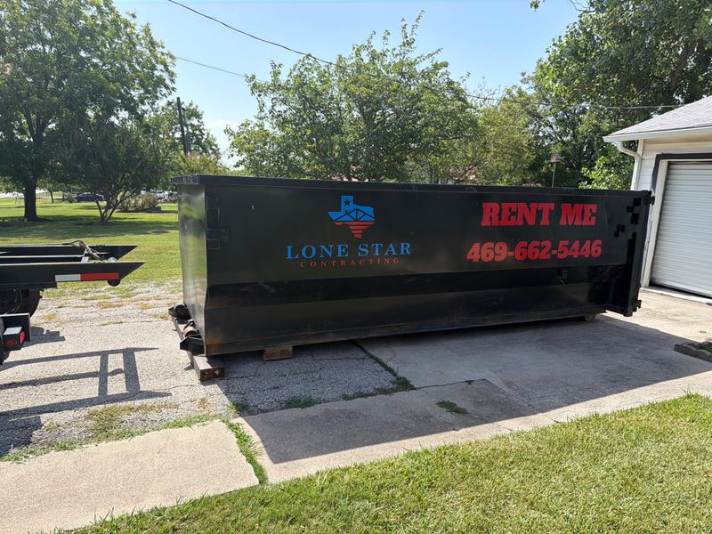 Black 20 Yard Dumpster available for rent in Royse City, TX | RentThis