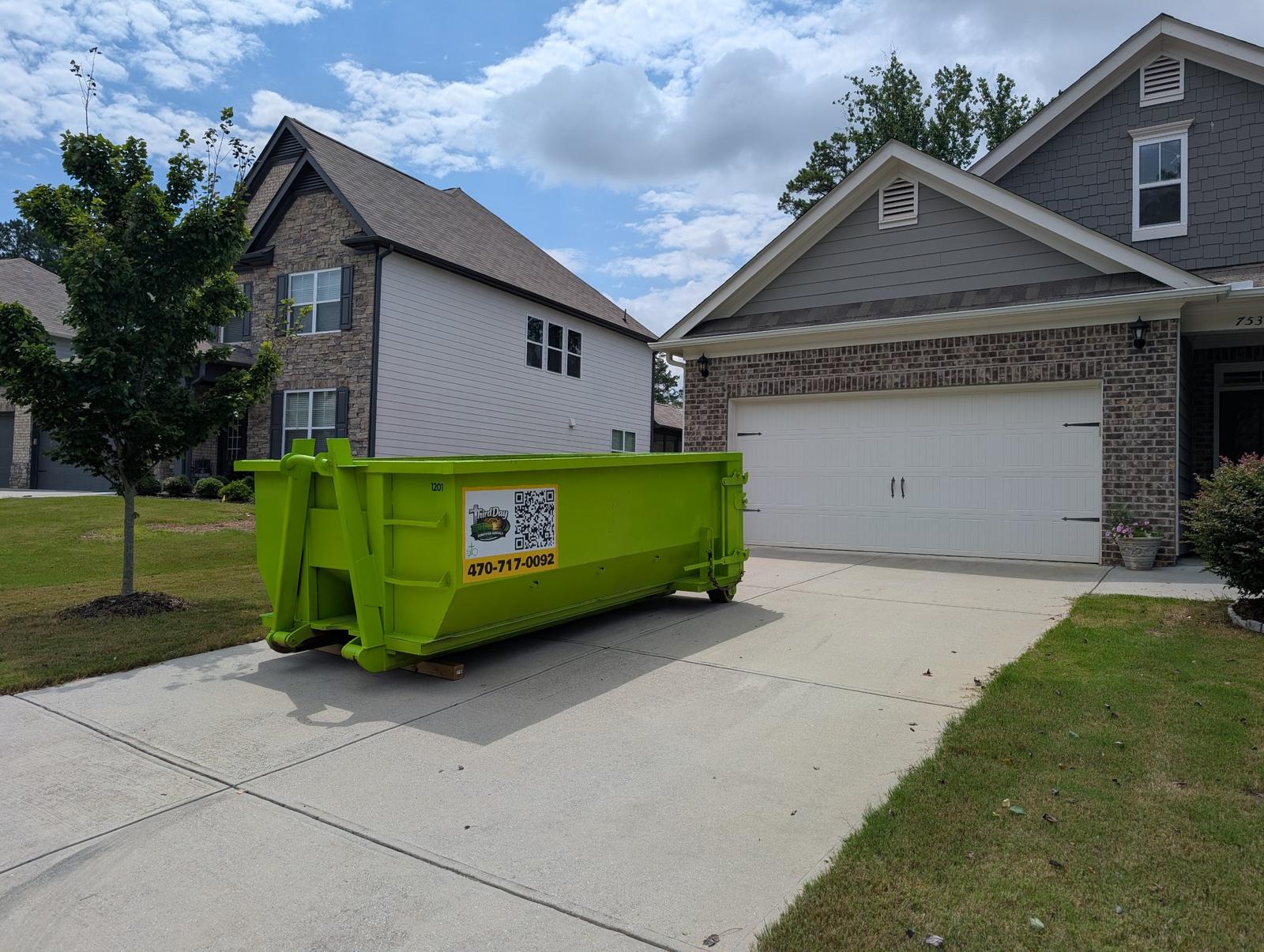 Green 10 Yard Dumpster available for rent in Marietta, GA | RentThis