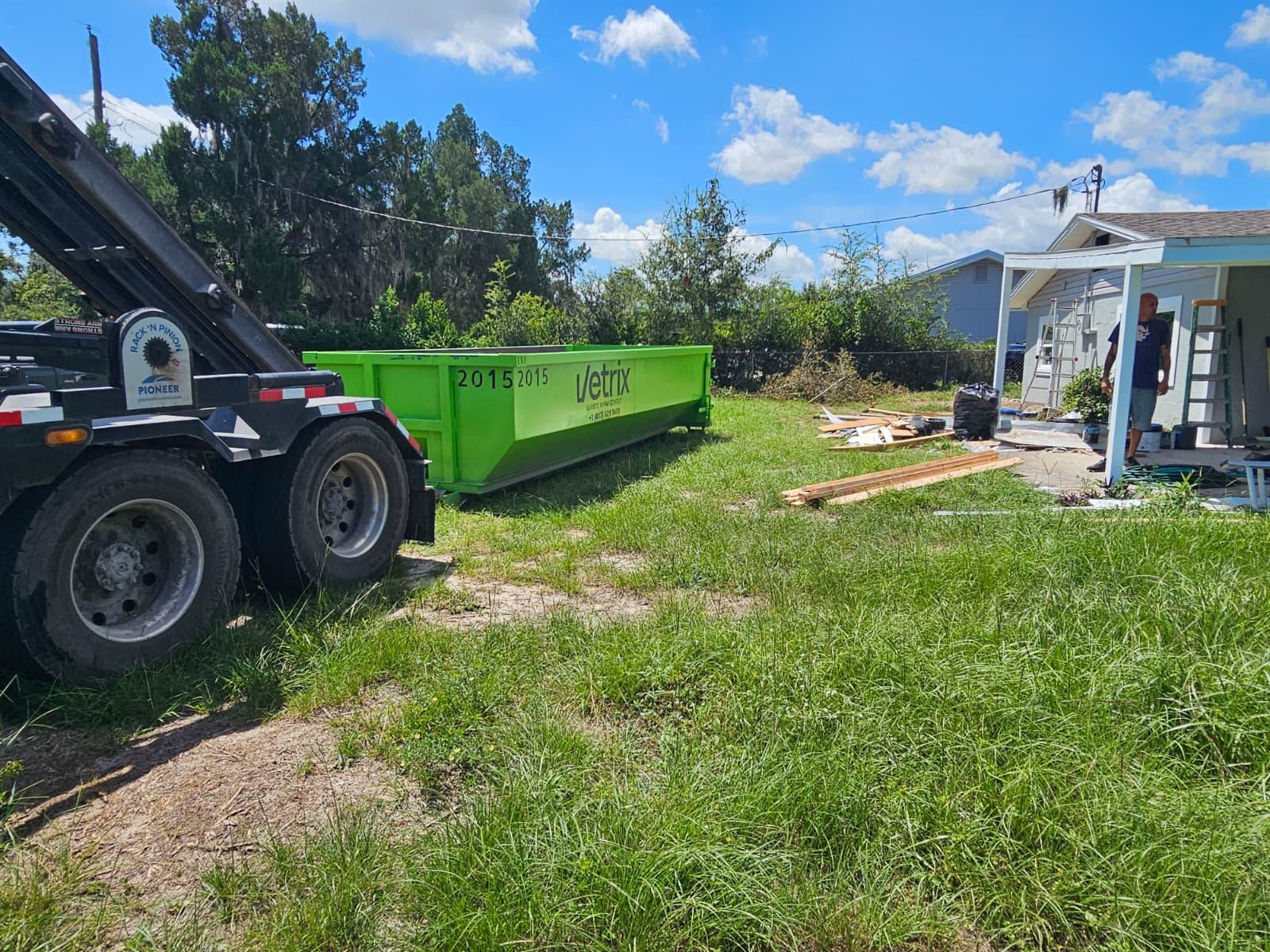 Green 20 Yard Dumpster available for rent in Wimauma, FL | RentThis