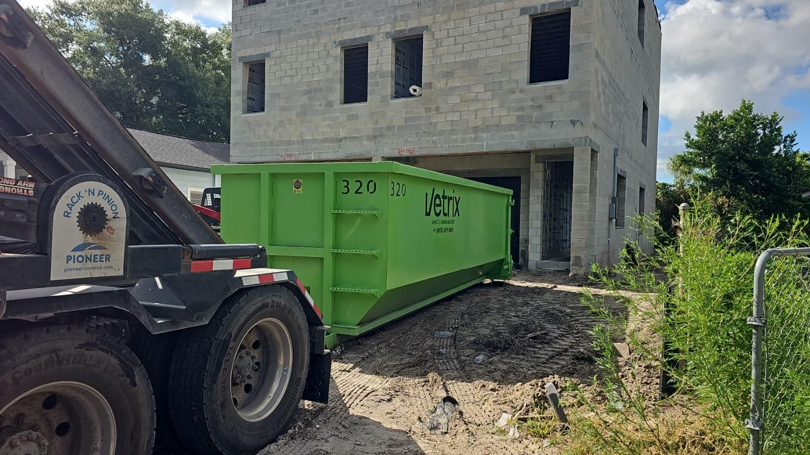 Green 30 Yard Dumpster available for rent in Tampa, FL | RentThis