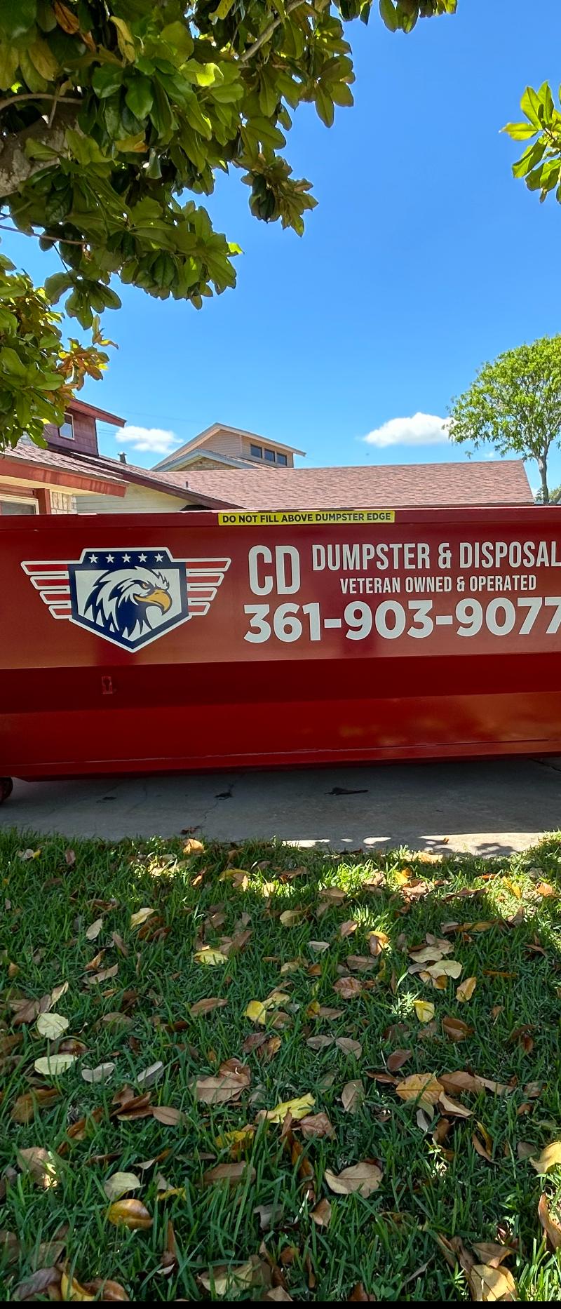 Red 25 yard Dumpster available for rent in Corpus Christi, TX | RentThis